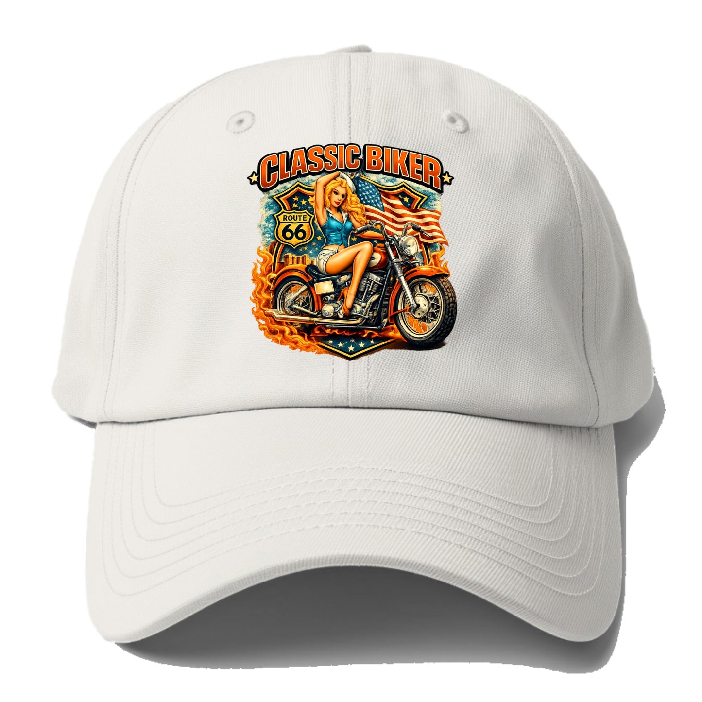 Classic Pinup Biker - Baseball Cap