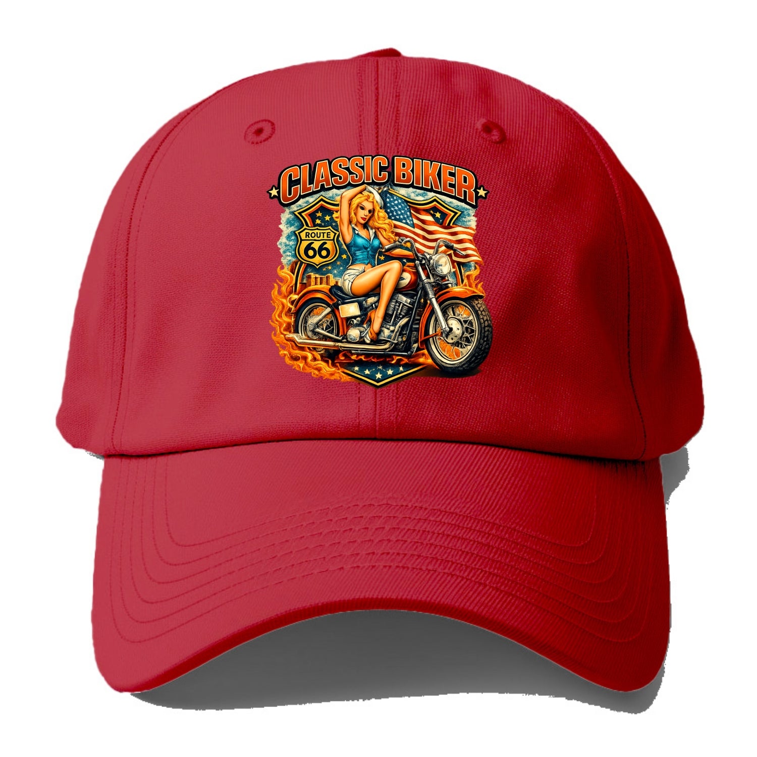 Classic Pinup Biker - Baseball Cap