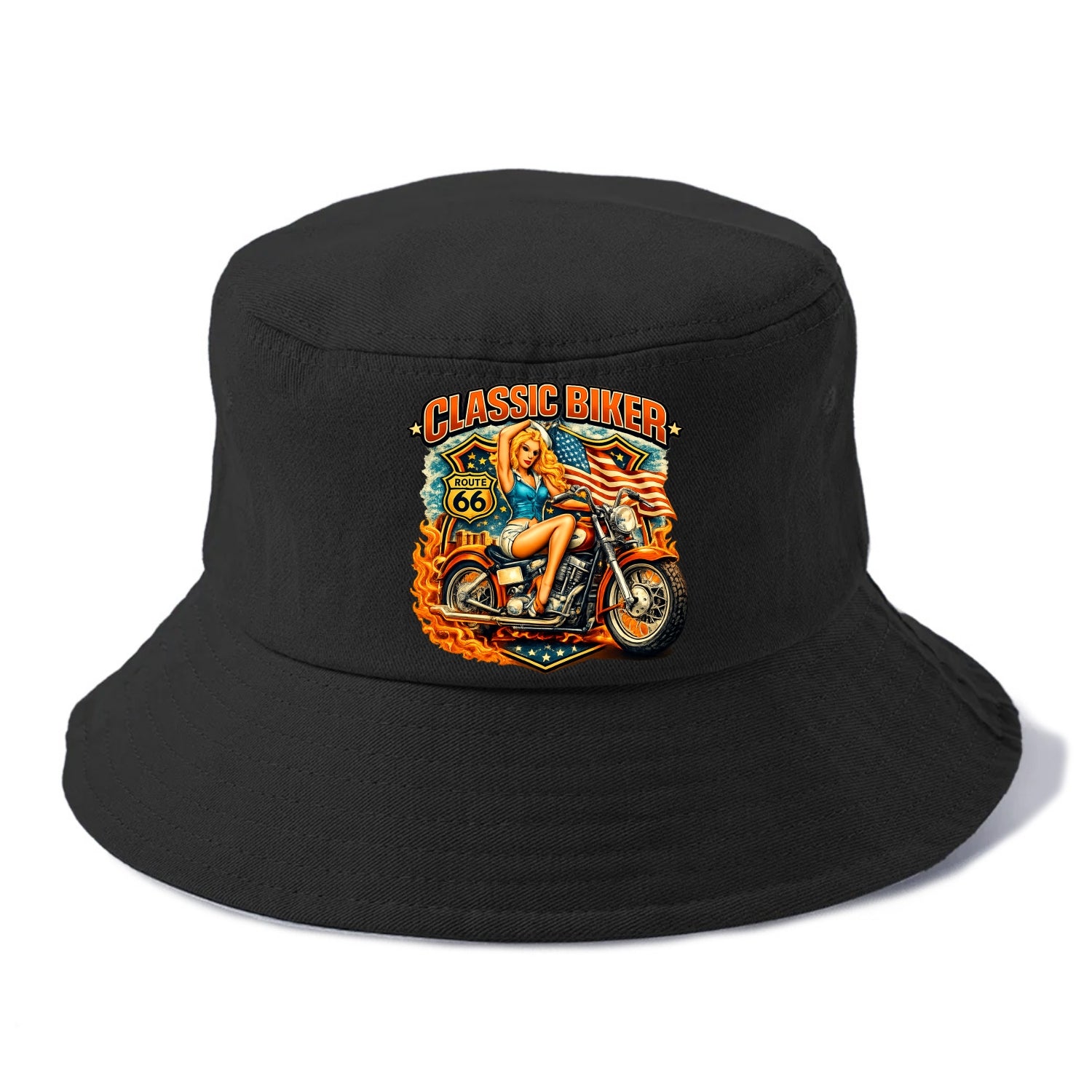 Classic Pinup Biker - Bucket Hat
