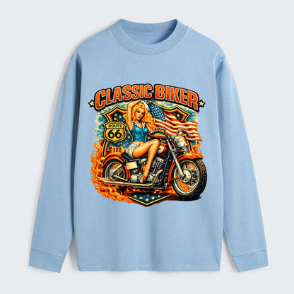 Classic Pinup Biker - Classic Long Sleeve Shirt