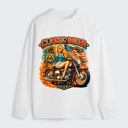 Classic Pinup Biker - Classic Long Sleeve Shirt