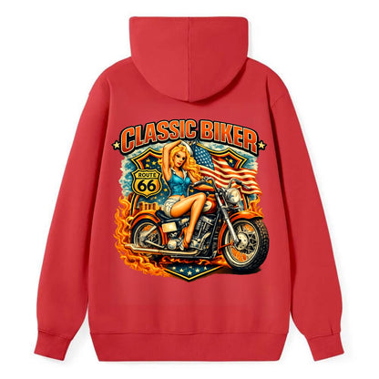 Classic Pinup Biker - Classic Pullover Hoodie