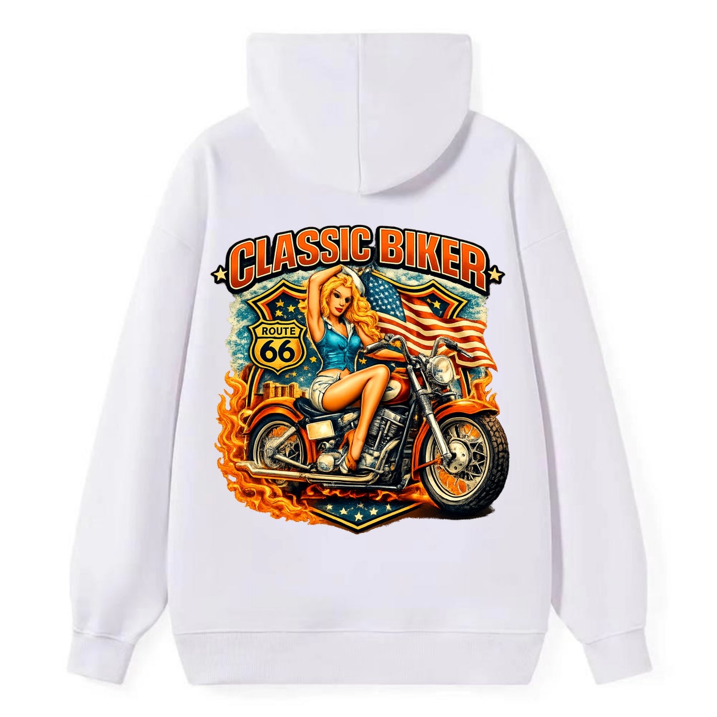 Classic Pinup Biker - Classic Pullover Hoodie