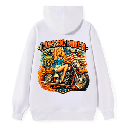 Classic Pinup Biker - Classic Pullover Hoodie