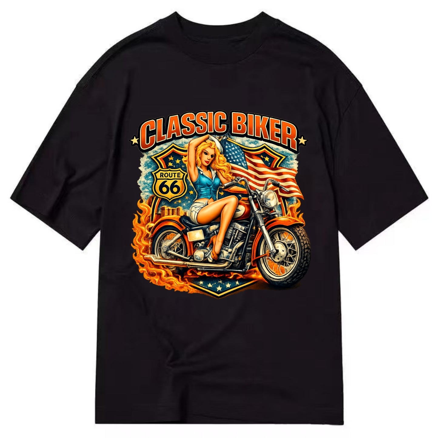 Classic Pinup Biker - Classic T-shirt