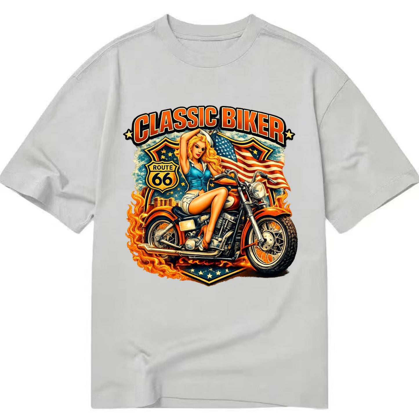 Classic Pinup Biker - Classic T-shirt