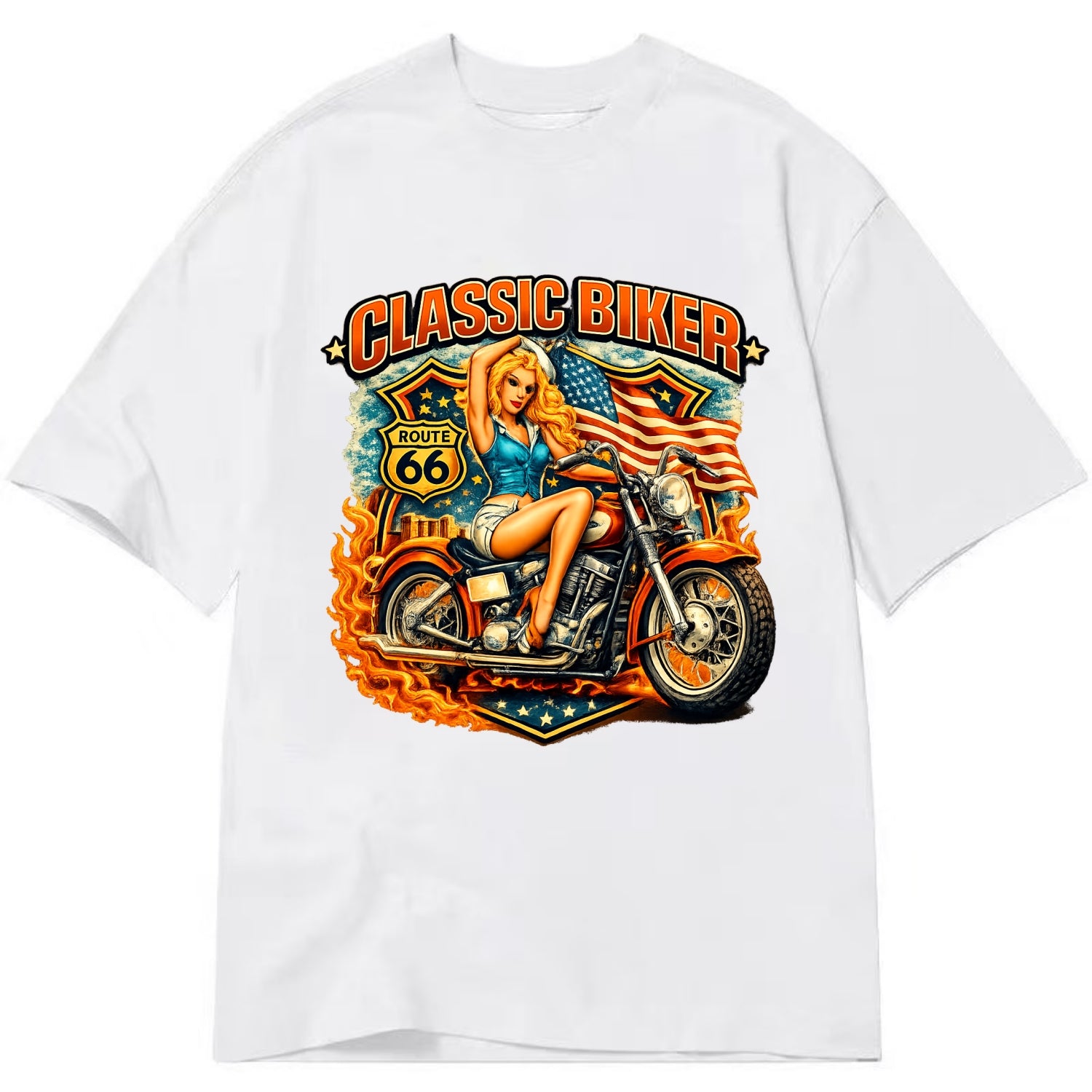Classic Pinup Biker - Classic T-shirt
