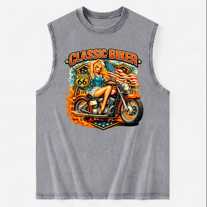 Classic Pinup Biker - Vintage Washed Tank