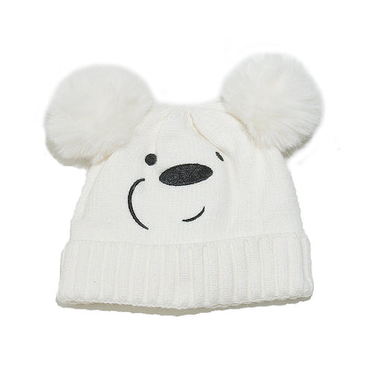 Cute Panda Fleece-Lined Knit Hat for Kids