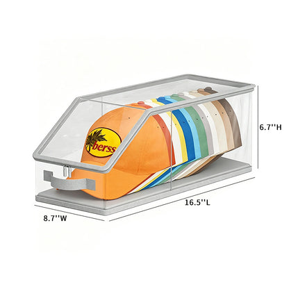 Clear PVC Stackable Hat Storage Box with Zipper
