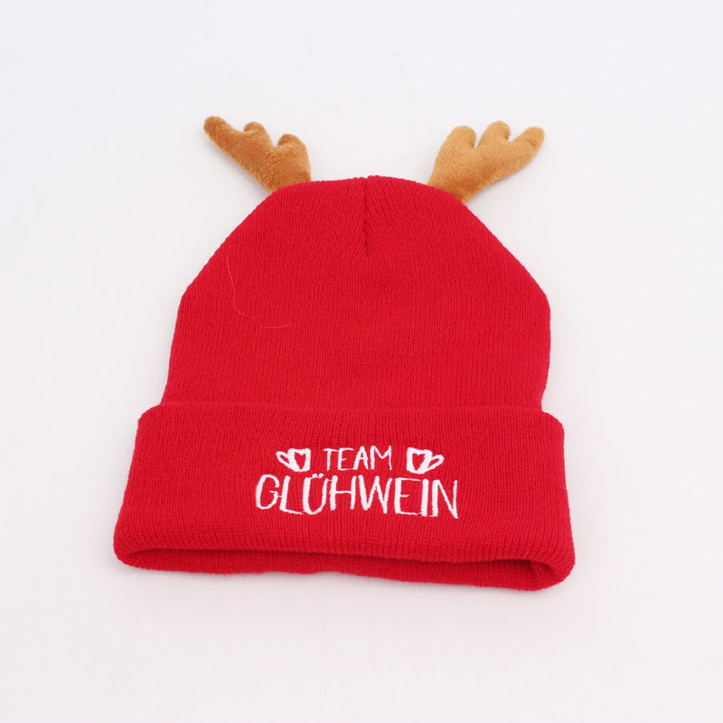 Cozy Reindeer Antler Knit Beanie - Festive Holiday Hat