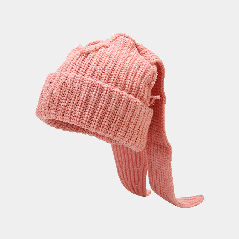 Cute Rabbit Ear Knit Hat for Cozy Winter Warmth