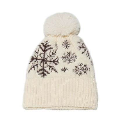 Cozy Snowflake Fleece-Lined Beanie for Women