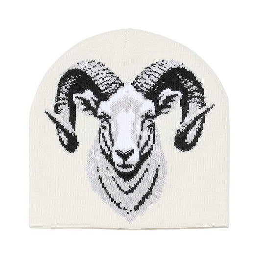 Cozy Sheep Face Knit Beanie - Warm Earflap Hat