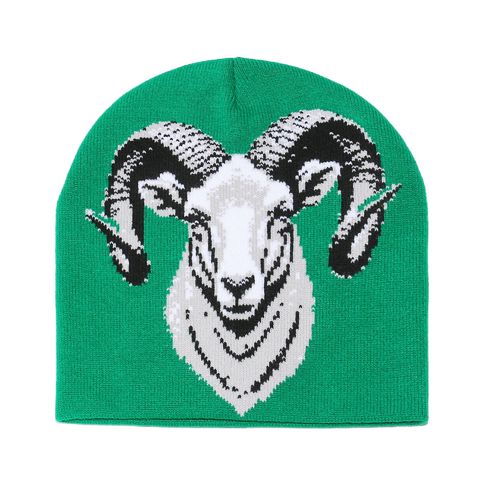 Cozy Sheep Face Knit Beanie - Warm Earflap Hat