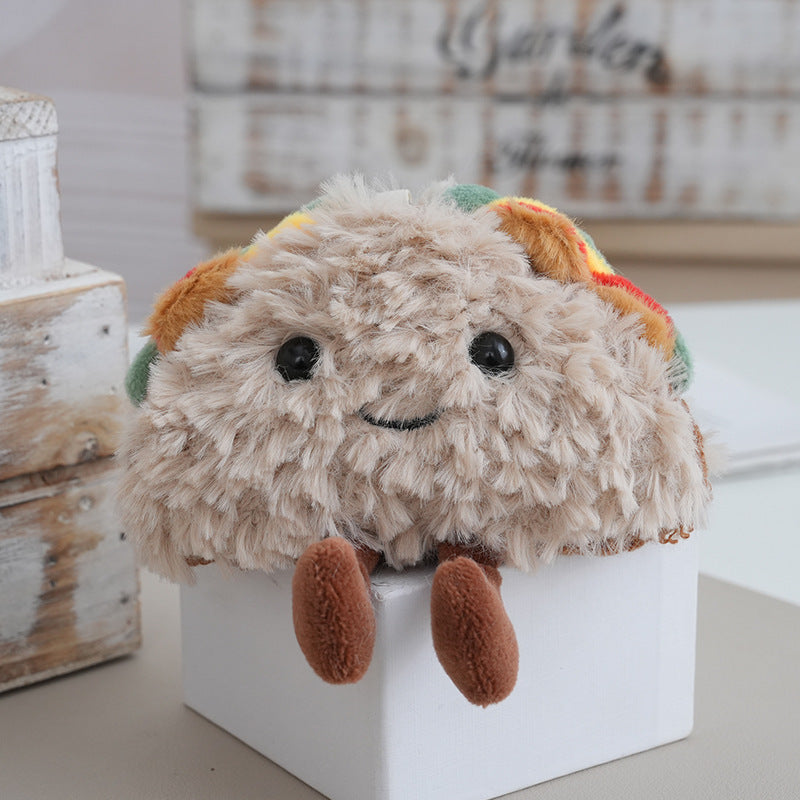 Cute Sandwich Plush Keychain | Taco Bag Charm