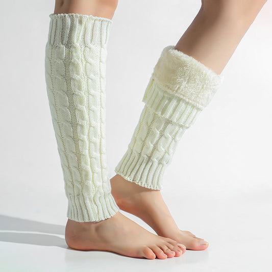 Cozy Wool Blend Leg Warmers - Korean Twist Knit