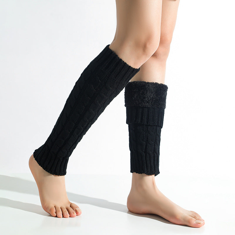 Cozy Wool Blend Leg Warmers - Korean Twist Knit