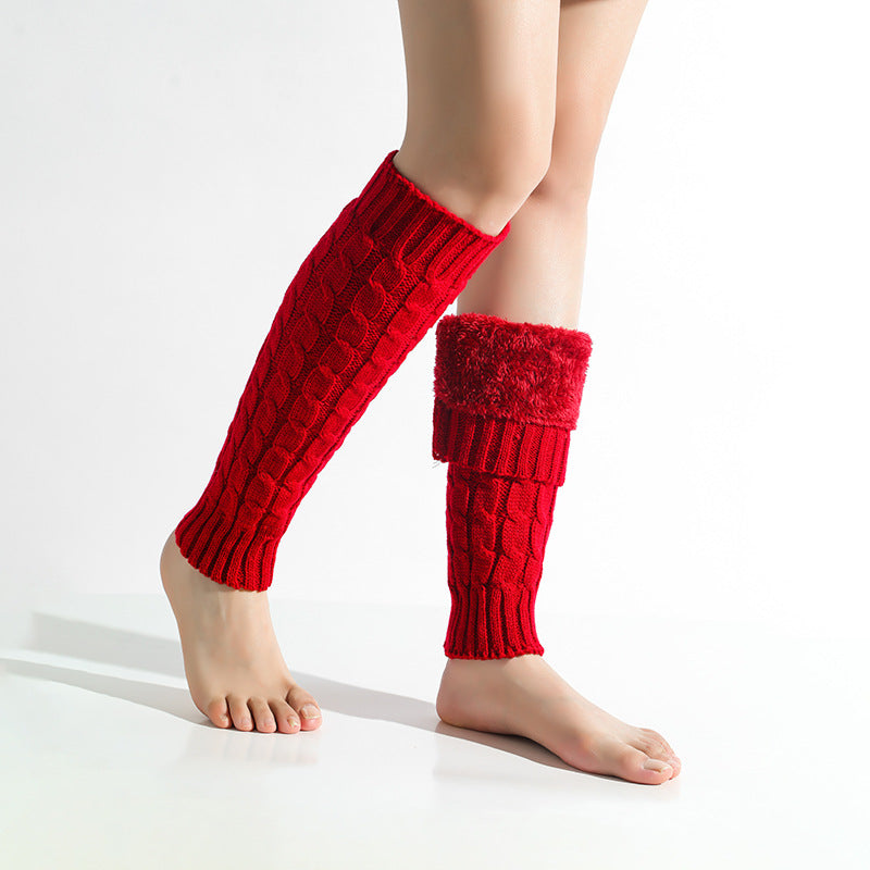 Cozy Wool Blend Leg Warmers - Korean Twist Knit