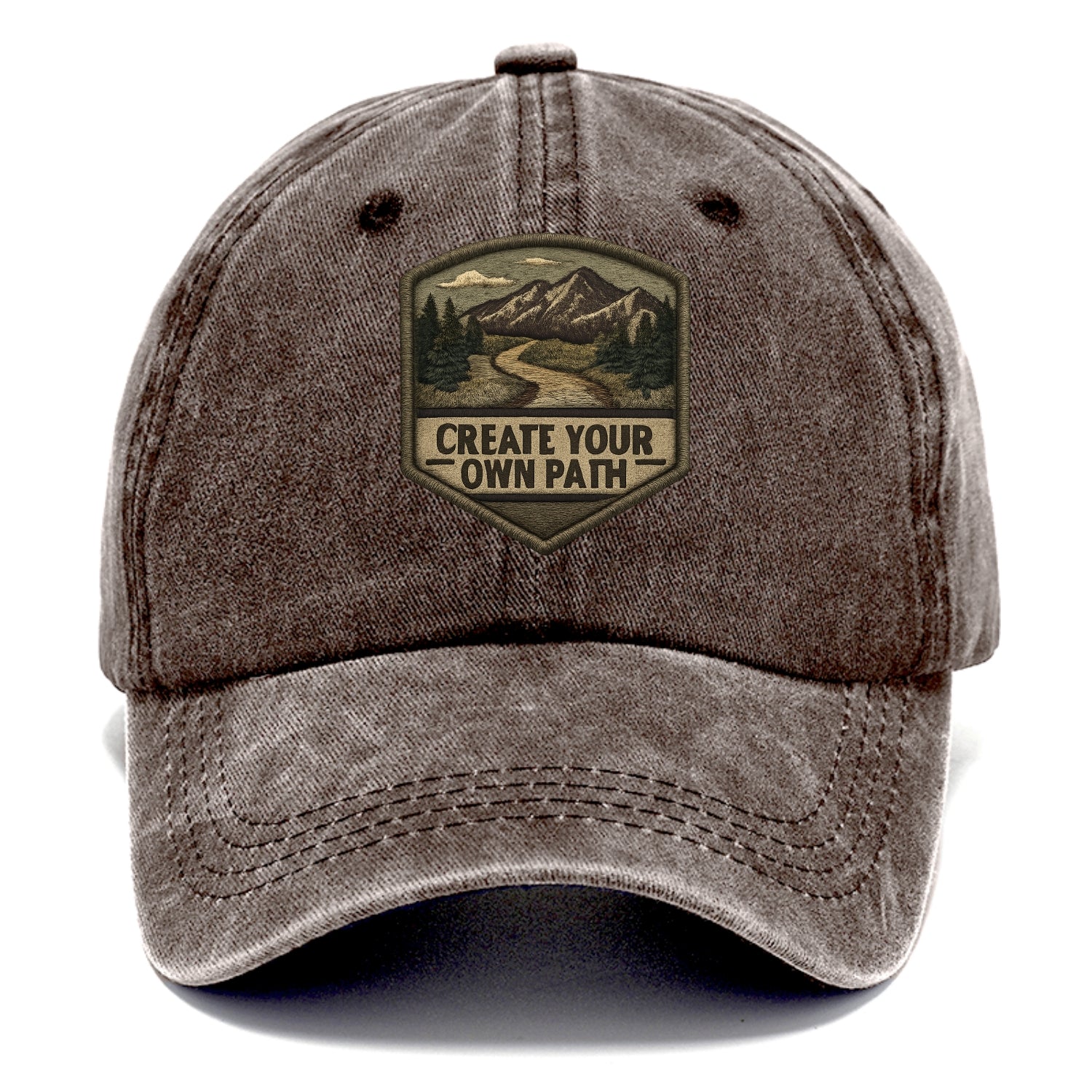CREATE YOUR OWN PATH - trail with text in brown , independence - Classic Cap