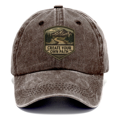 CREATE YOUR OWN PATH - trail with text in brown , independence - Classic Cap
