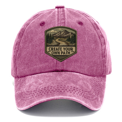 CREATE YOUR OWN PATH - trail with text in brown , independence - Classic Cap