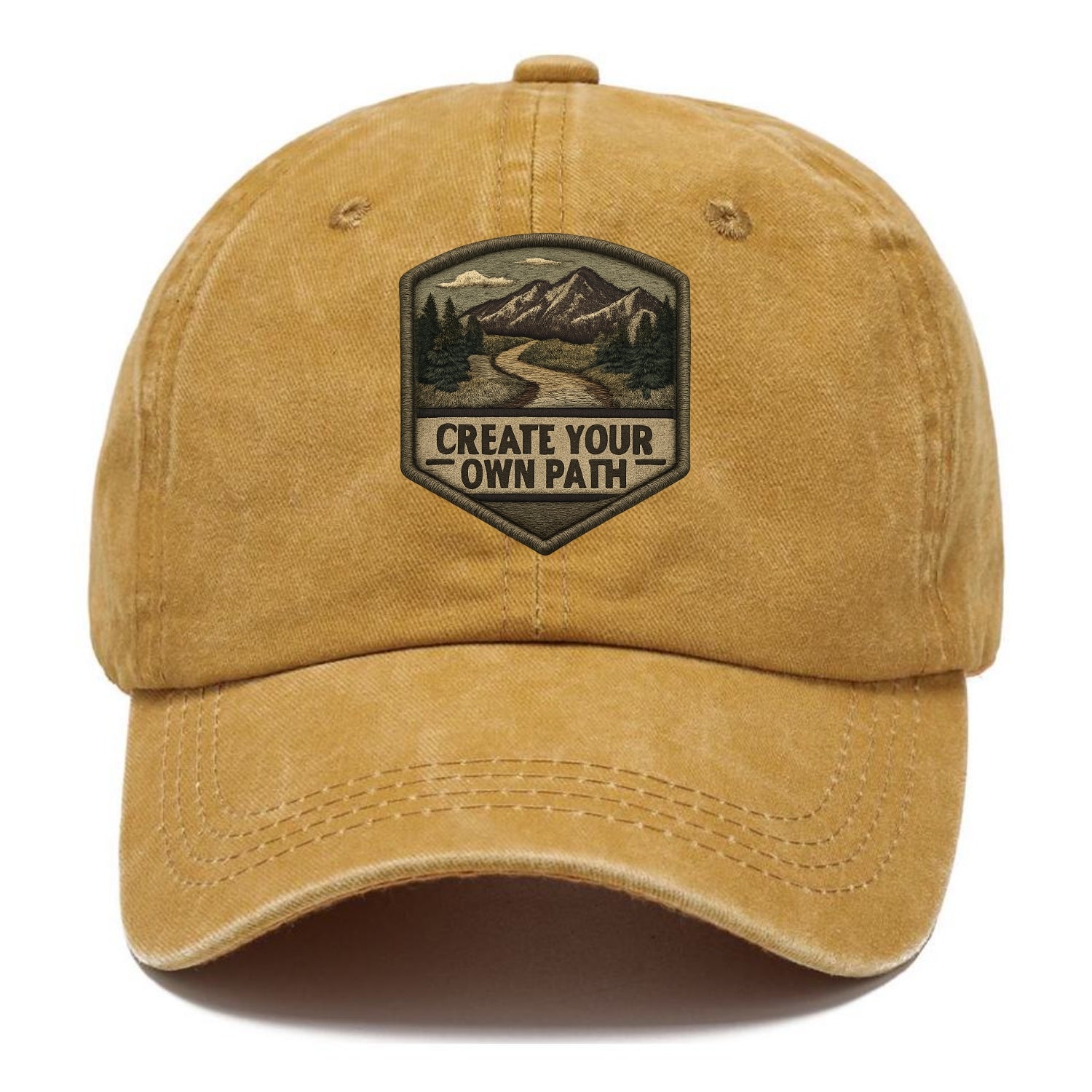 CREATE YOUR OWN PATH - trail with text in brown , independence - Classic Cap