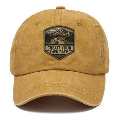 CREATE YOUR OWN PATH - trail with text in brown , independence - Classic Cap