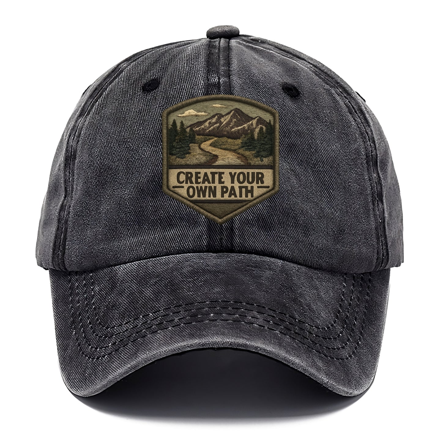 CREATE YOUR OWN PATH - trail with text in brown , independence - Classic Cap
