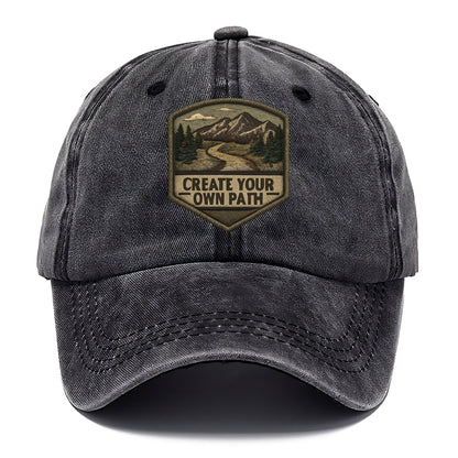 CREATE YOUR OWN PATH - trail with text in brown , independence - Classic Cap