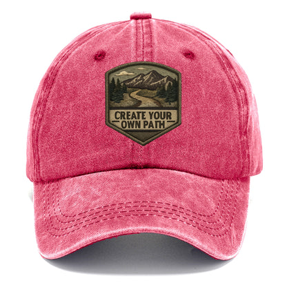 CREATE YOUR OWN PATH - trail with text in brown , independence - Classic Cap