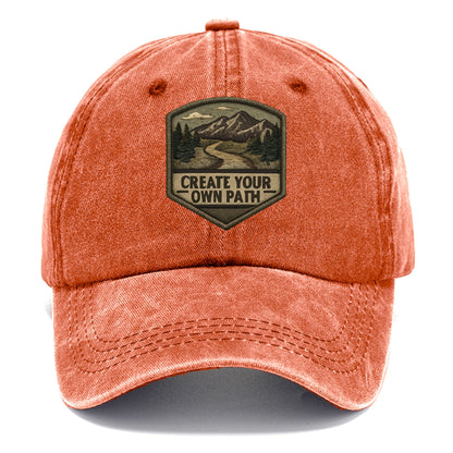 CREATE YOUR OWN PATH - trail with text in brown , independence - Classic Cap