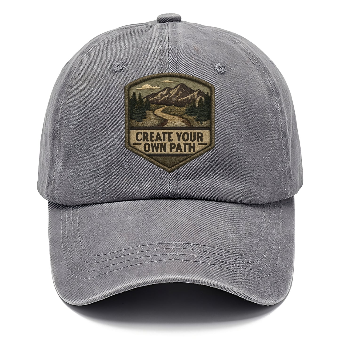 CREATE YOUR OWN PATH - trail with text in brown , independence - Classic Cap