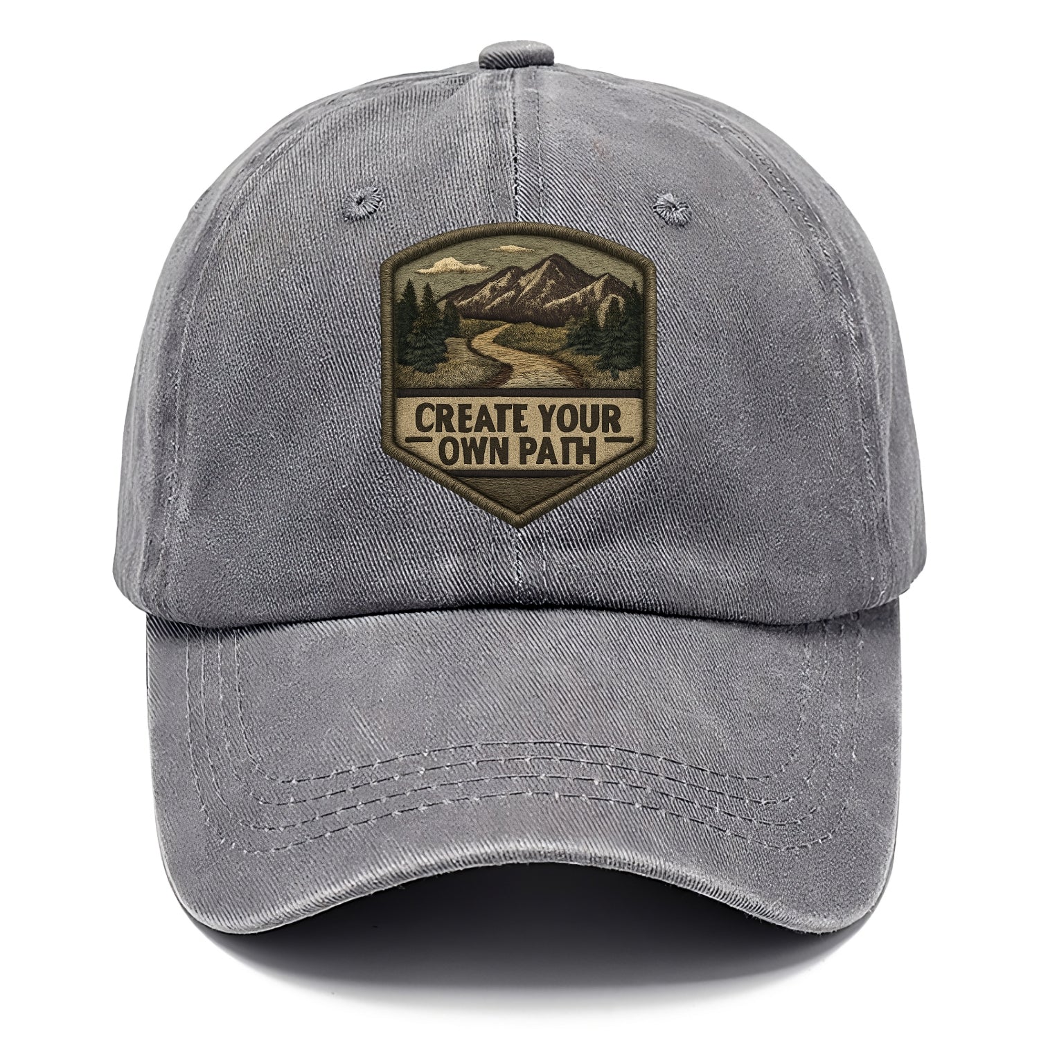 CREATE YOUR OWN PATH - trail with text in brown , independence - Classic Cap
