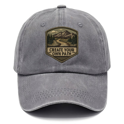 CREATE YOUR OWN PATH - trail with text in brown , independence - Classic Cap