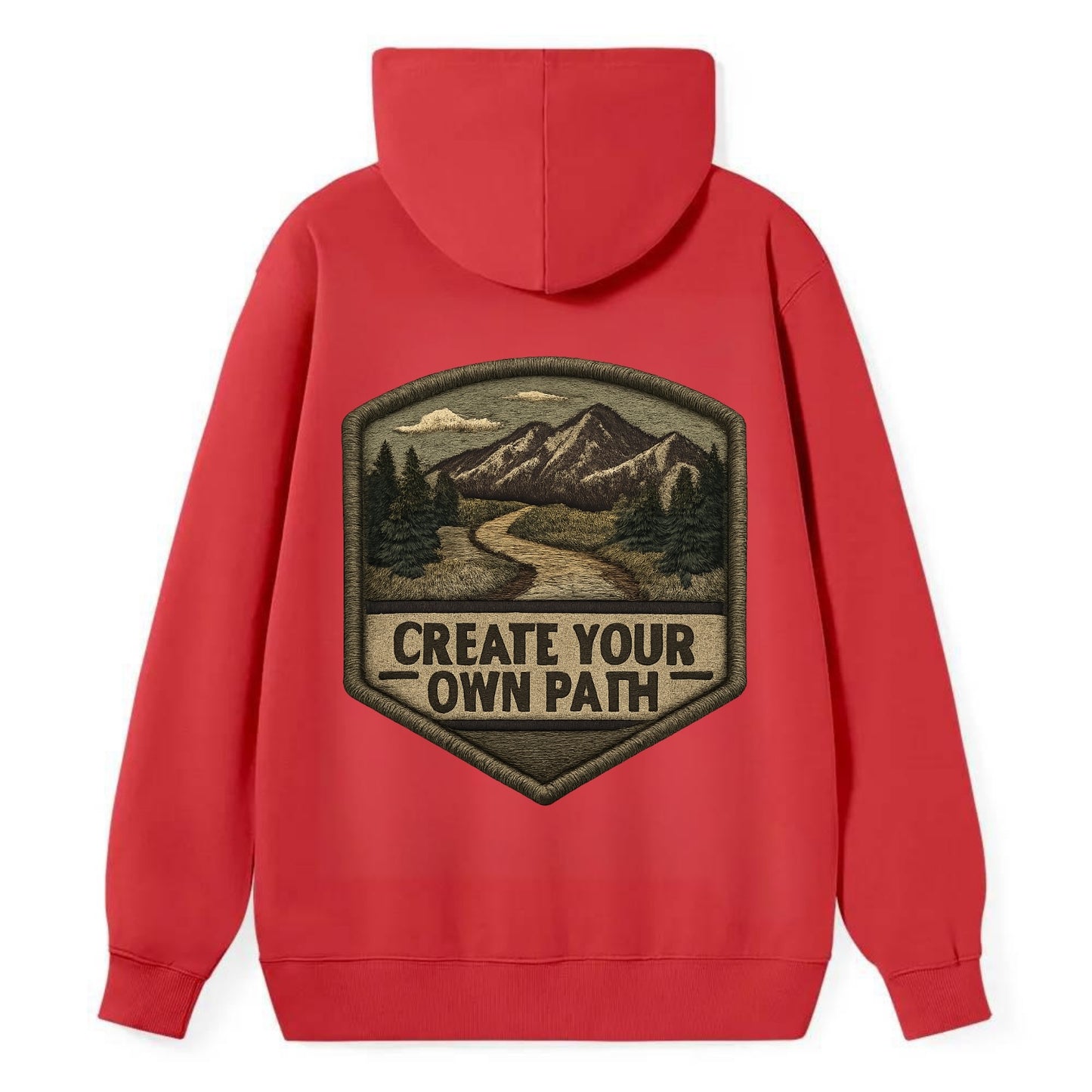 CREATE YOUR OWN PATH - trail with text in brown , independence - Classic Pullover Hoodie