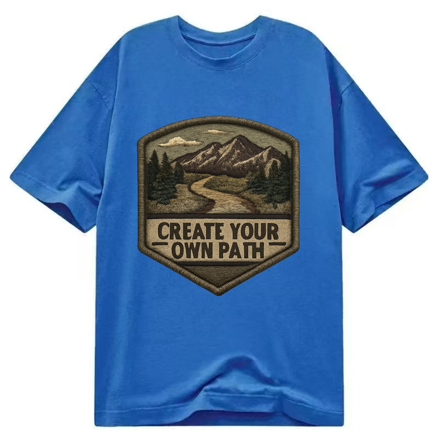 CREATE YOUR OWN PATH - trail with text in brown , independence - Classic T-shirt
