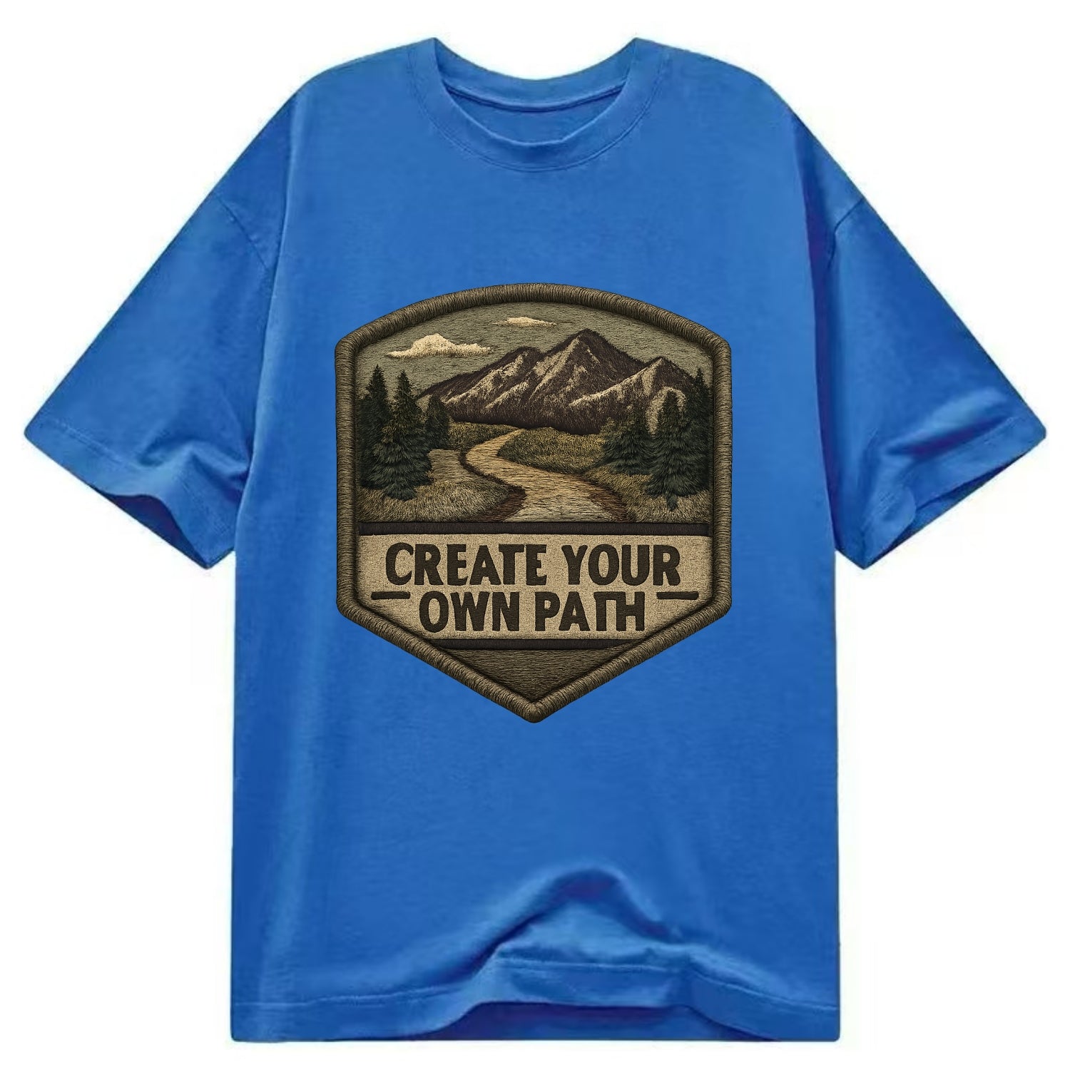 CREATE YOUR OWN PATH - trail with text in brown , independence - Classic T-shirt