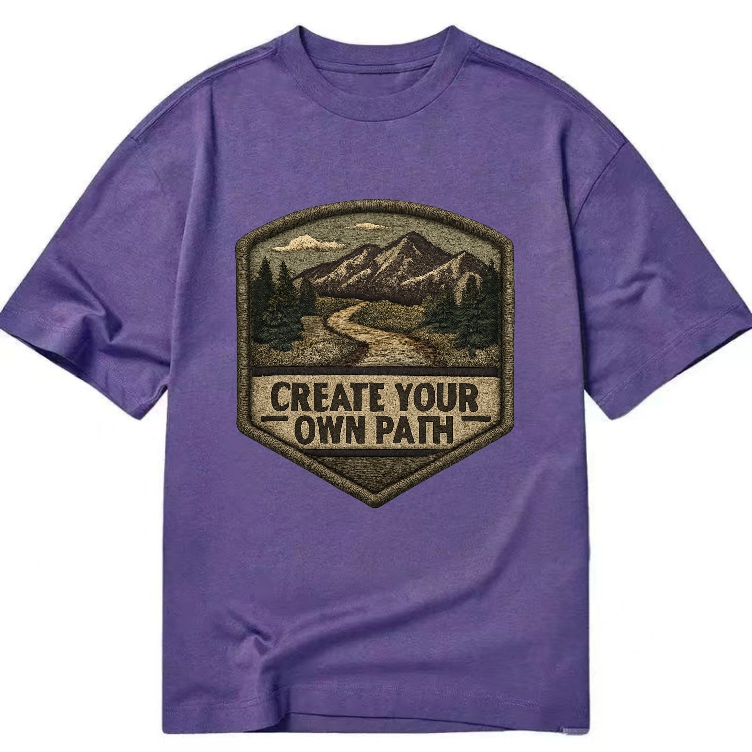 CREATE YOUR OWN PATH - trail with text in brown , independence - Classic T-shirt