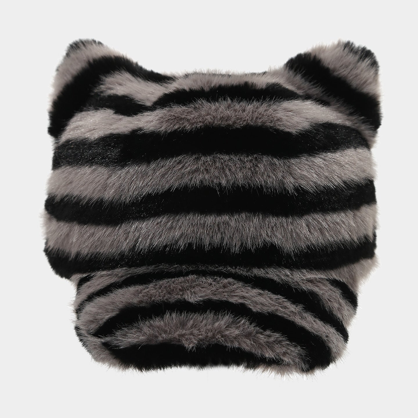 Cozy Zebra Cat Ear Plush Baseball Cap