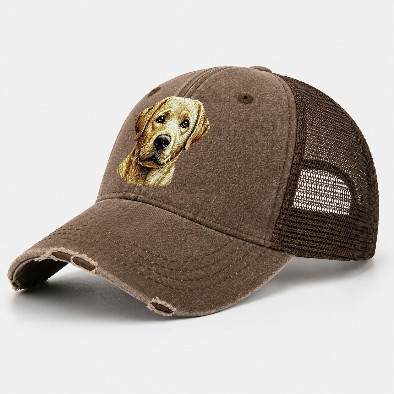 Labrador Retriever Washed Trucker Hat – Coffee