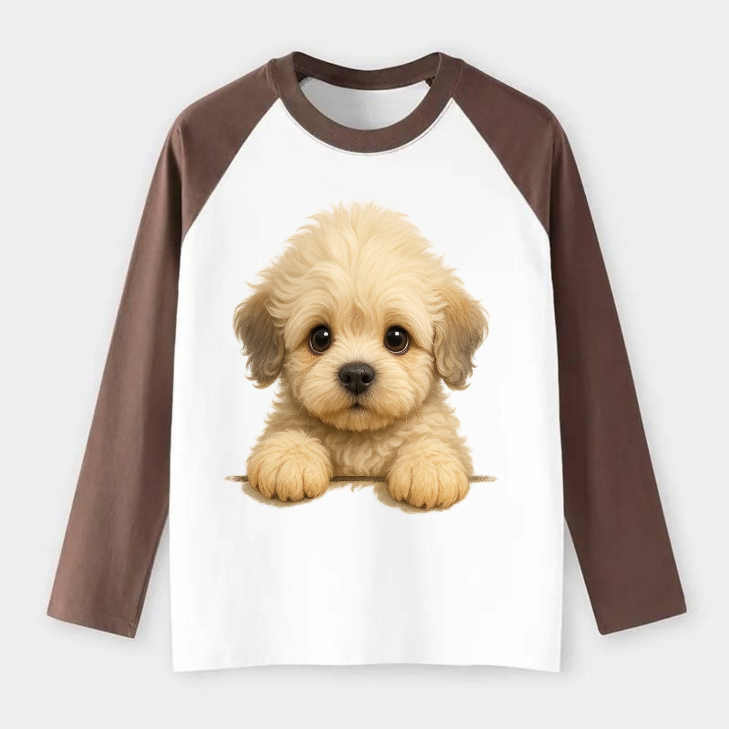 Dandie Dinmont Terrier  - Raglan Long Sl - Raglan Long Sleeve T-Shirt - Coffee