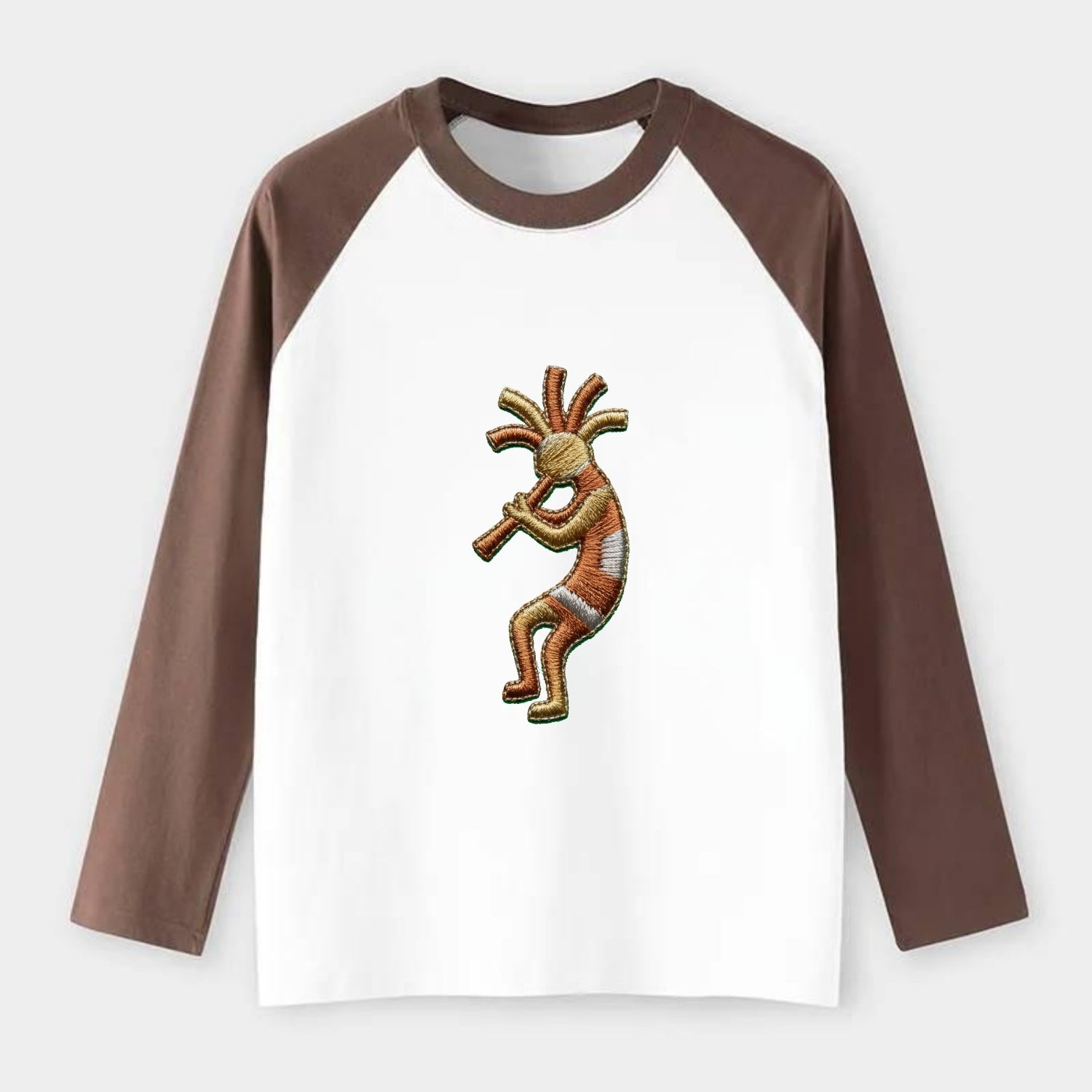 Kokopelli - Raglan Long Sleeve T-Shirt - Coffee