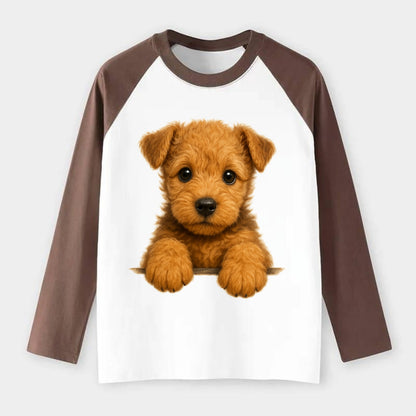 Lakeland Terrier  - Raglan Long Sleeve T-Shirt - Coffee