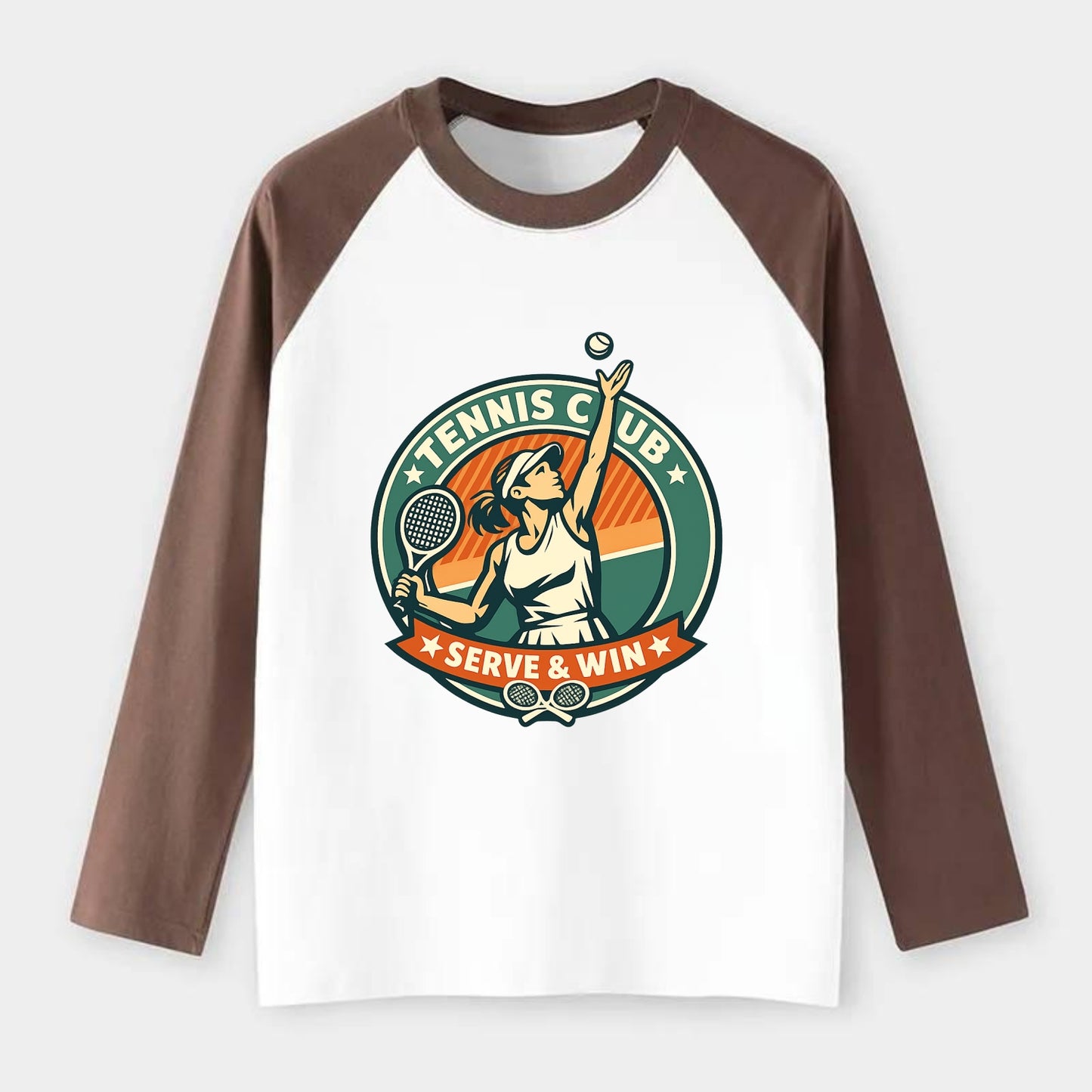 Ace in Motion - Raglan Long Sleeve T-Shirt - Coffee