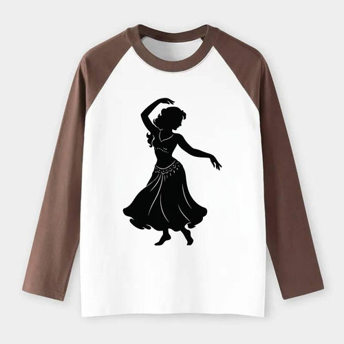 Belly dancer graceful gesture - Raglan Long Sleeve T-Shirt
