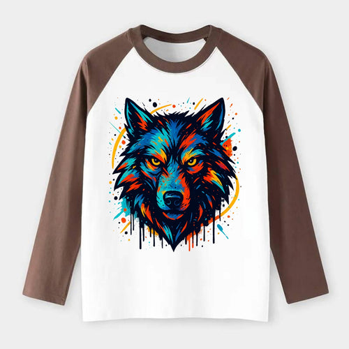 Alpha Wolf Leader  - Raglan Long Sleeve T-Shirt