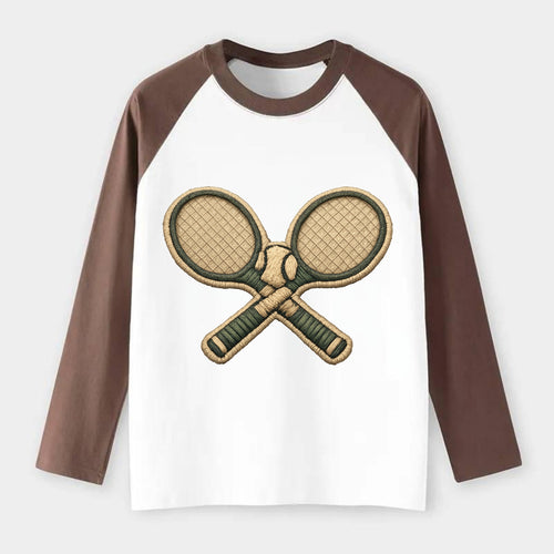 TENNIS RACKET CROSSED - tennis rackets with - Raglan Long Sleeve T-Shirt