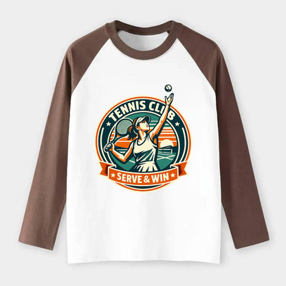 Ace of the Court - Raglan Long Sleeve T-Shirt - Coffee