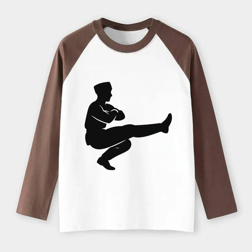 Russian Cossack dancer squat kick - Raglan Long Sleeve T-Shirt